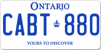 ON license plate CABT880