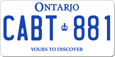 ON license plate CABT881