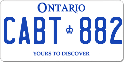 ON license plate CABT882