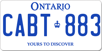 ON license plate CABT883