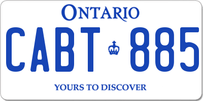 ON license plate CABT885