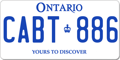 ON license plate CABT886