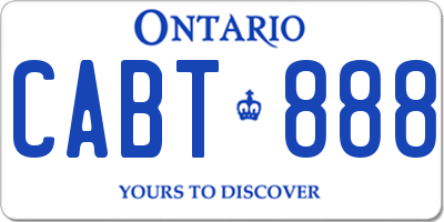 ON license plate CABT888