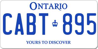 ON license plate CABT895