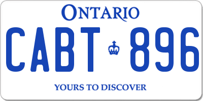 ON license plate CABT896