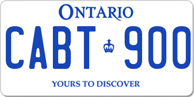 ON license plate CABT900