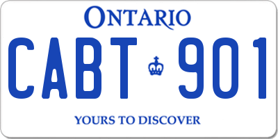 ON license plate CABT901