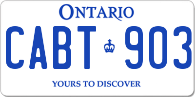 ON license plate CABT903