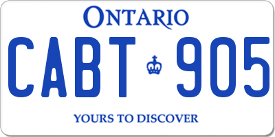 ON license plate CABT905