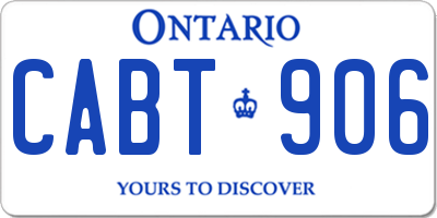 ON license plate CABT906