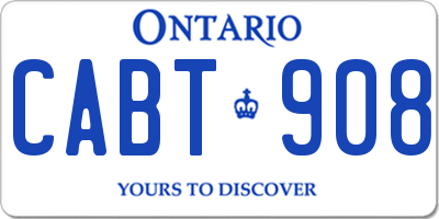 ON license plate CABT908