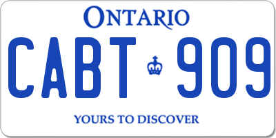 ON license plate CABT909