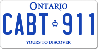 ON license plate CABT911