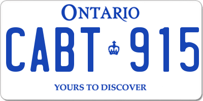 ON license plate CABT915