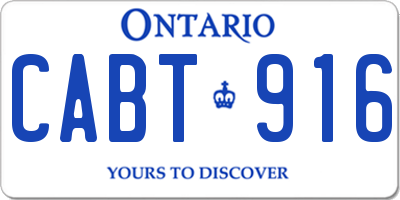 ON license plate CABT916