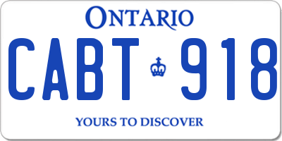 ON license plate CABT918