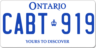 ON license plate CABT919