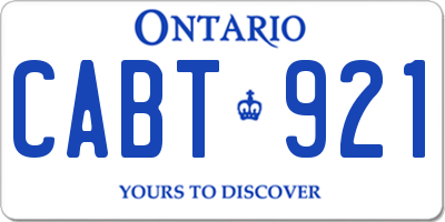 ON license plate CABT921