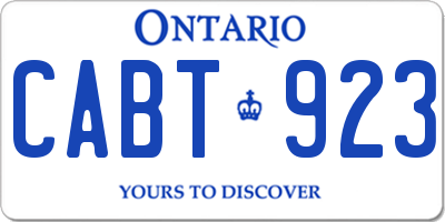 ON license plate CABT923