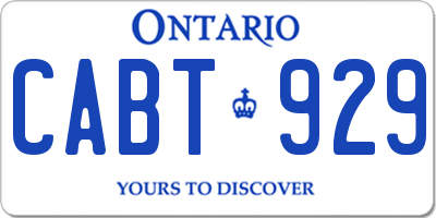 ON license plate CABT929