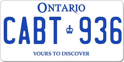 ON license plate CABT936