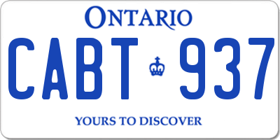 ON license plate CABT937