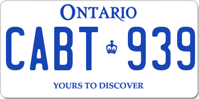 ON license plate CABT939