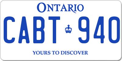 ON license plate CABT940