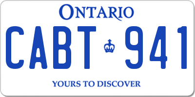 ON license plate CABT941