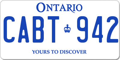 ON license plate CABT942