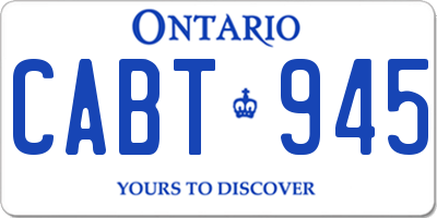 ON license plate CABT945