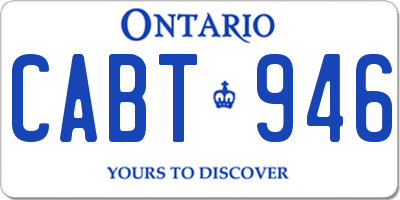 ON license plate CABT946