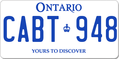 ON license plate CABT948