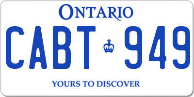 ON license plate CABT949