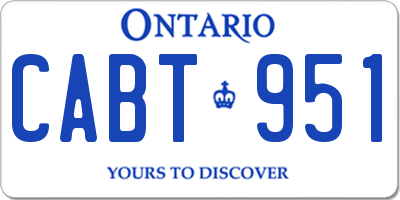 ON license plate CABT951