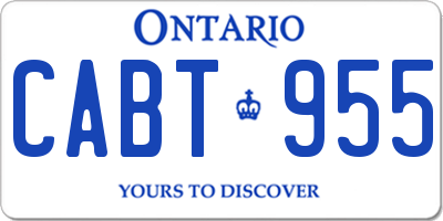 ON license plate CABT955