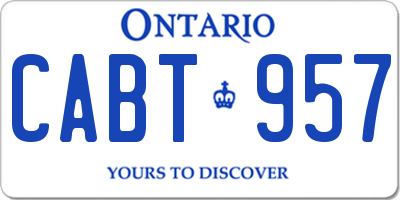 ON license plate CABT957