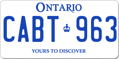 ON license plate CABT963