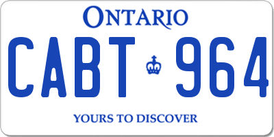 ON license plate CABT964