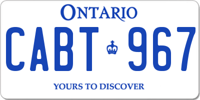 ON license plate CABT967