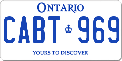 ON license plate CABT969