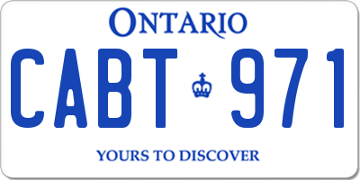 ON license plate CABT971