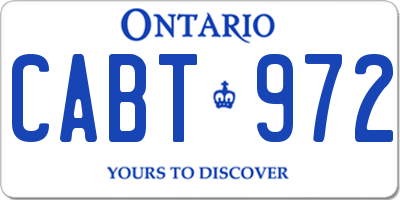 ON license plate CABT972