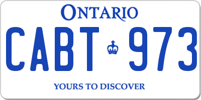 ON license plate CABT973