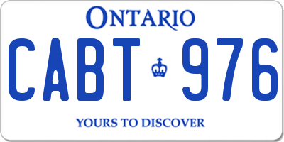 ON license plate CABT976