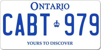 ON license plate CABT979