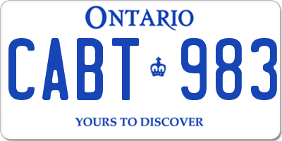 ON license plate CABT983