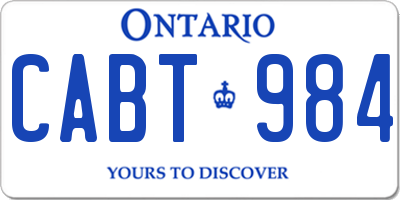 ON license plate CABT984