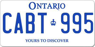 ON license plate CABT995