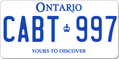 ON license plate CABT997